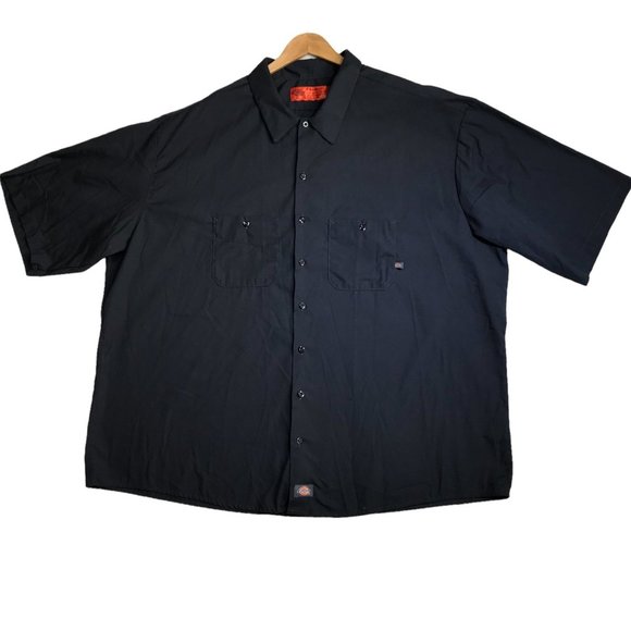 Big and Tall Men's Button Down Black Orange Tag  Size 5XL - Picture 1 of 7